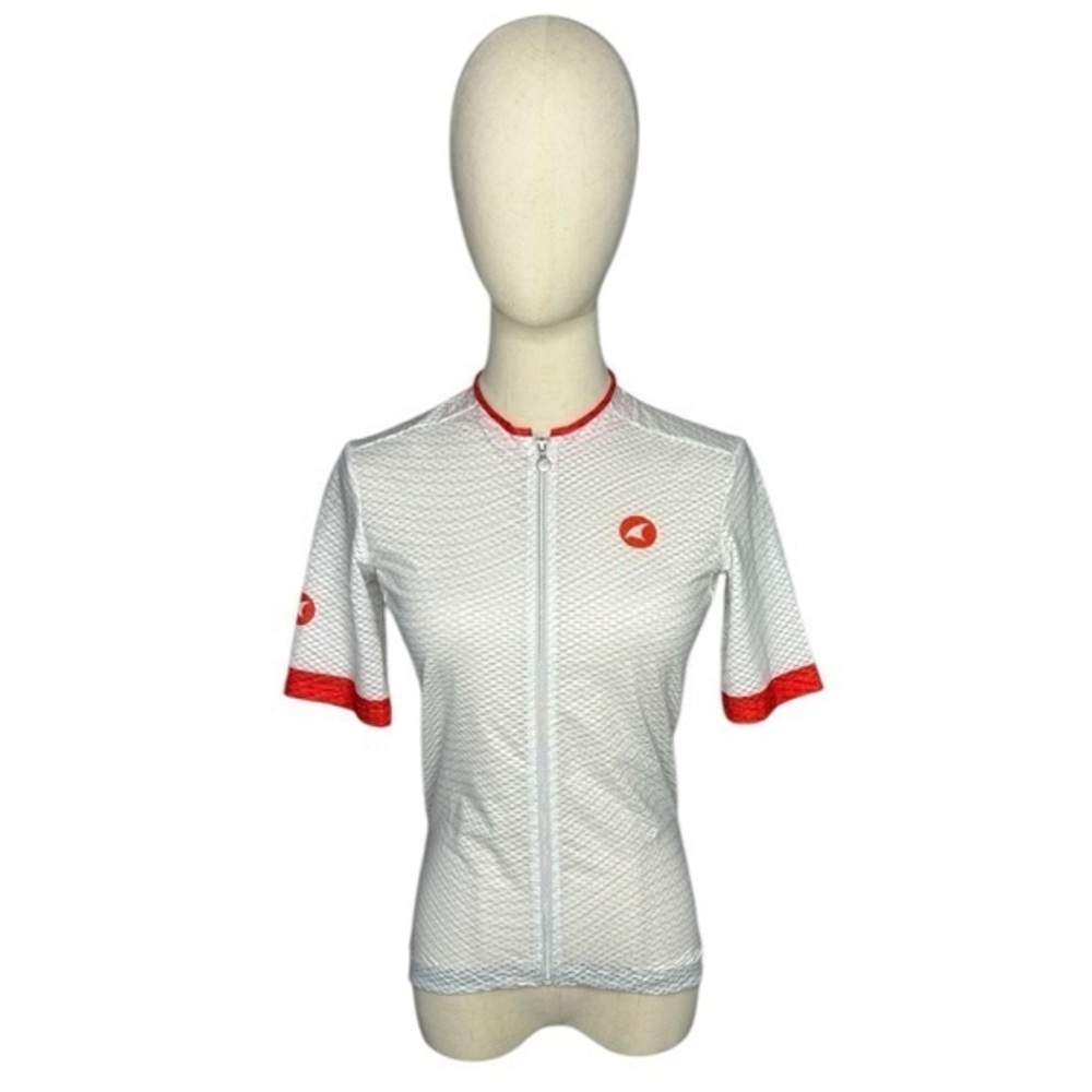 Pactimo White Front Zip Cycling Jersey Size Large